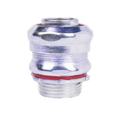 Steel City LT100-SC Straight Liquid Tight Conduit Connector, 1 in Trade, Steel, Zinc Plated